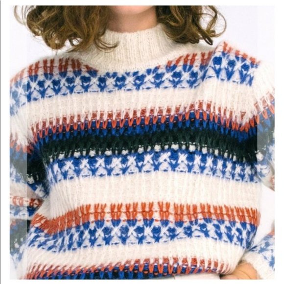 Kordal Studio Fairisle Sweater Red, Blue and White - Picture 2 of 8